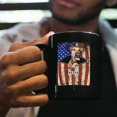 Personalized Dog Gift Idea - Dog Mowing For Dog Lovers - Black Mug